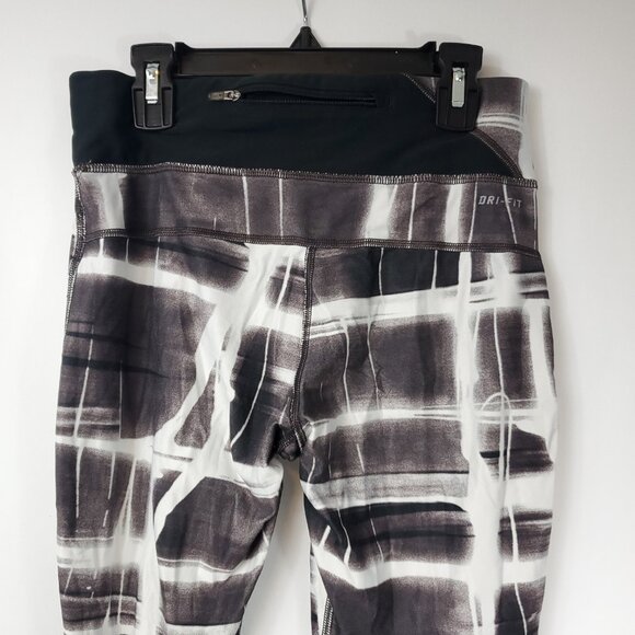 Nike Dri-Fit Stretch Workout Womens Leggings Sz XS Blk/Wht/Brwn Print - Picture 7 of 13
